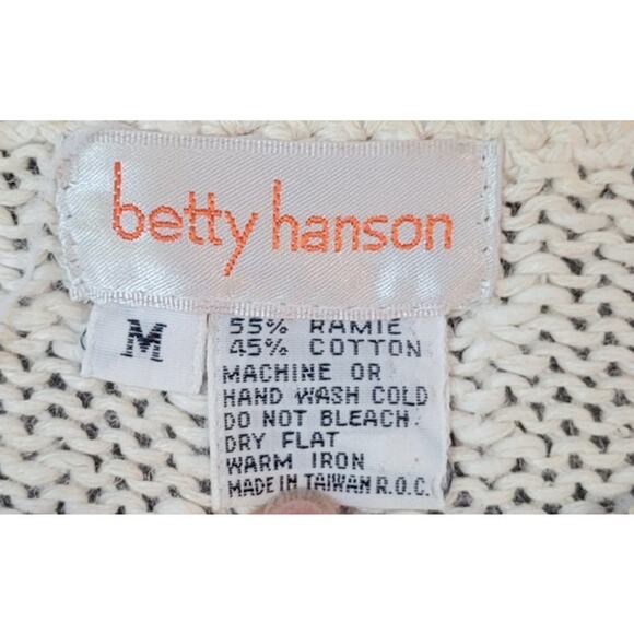 VTG 80s/90s Fashion Arsty Knit Ivory Yellow Geometric Art-to-Wear Sweater M - Picture 4 of 7